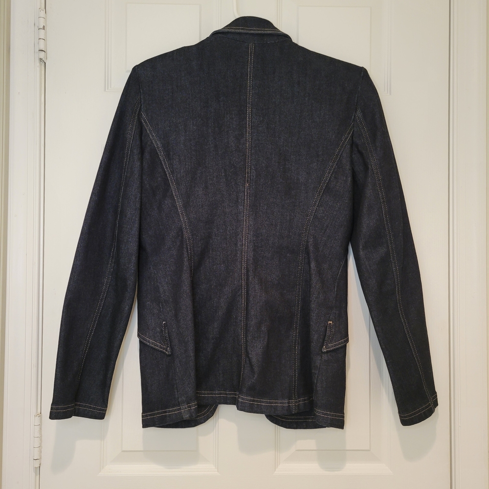 WHITE HOUSE BLACK MARKET Tailored Denim Blazer Sz 10 - Picture 8 of 12